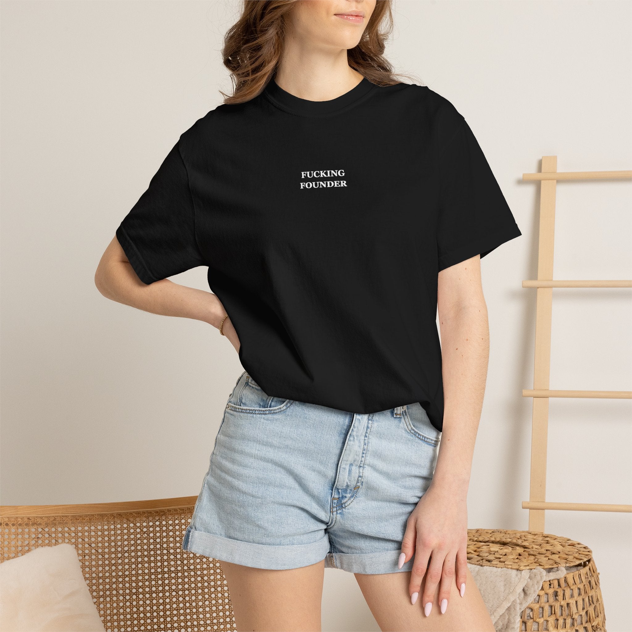 Fucking Founder T‑Shirt — Minimalist Black Entrepreneur Tee